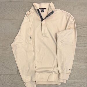 Men's Cream Zip-Up Sweater